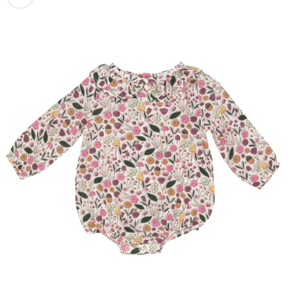 🔥clearance🔥NWT Muslin Ruffle Collar Bubble Bodysuit, Acorn Floral